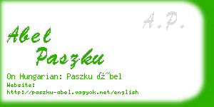 abel paszku business card